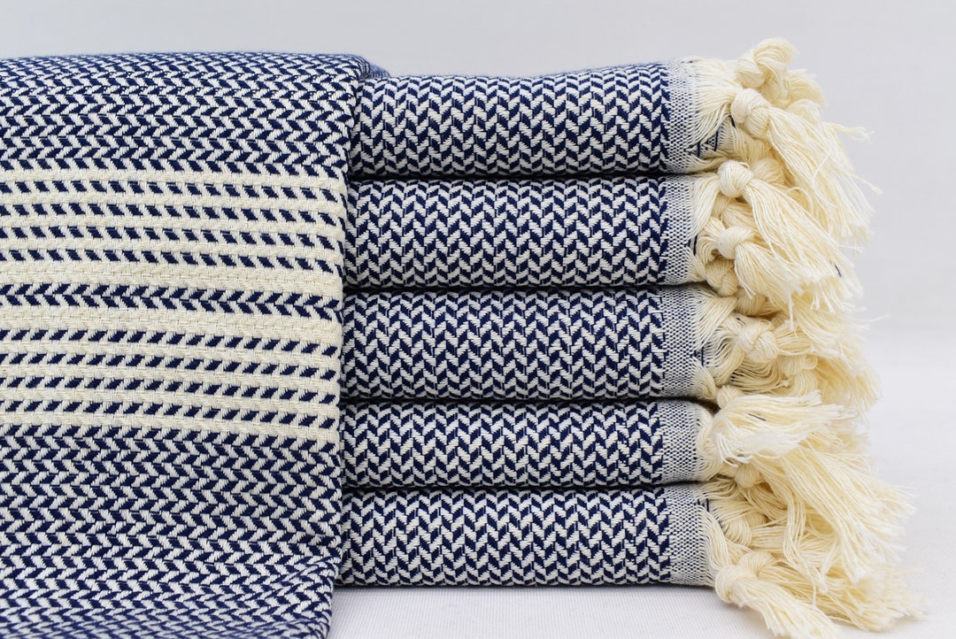 NAVY HAND TOWEL Turkish Hand Towel Small Towelgift Towel Etsy UK