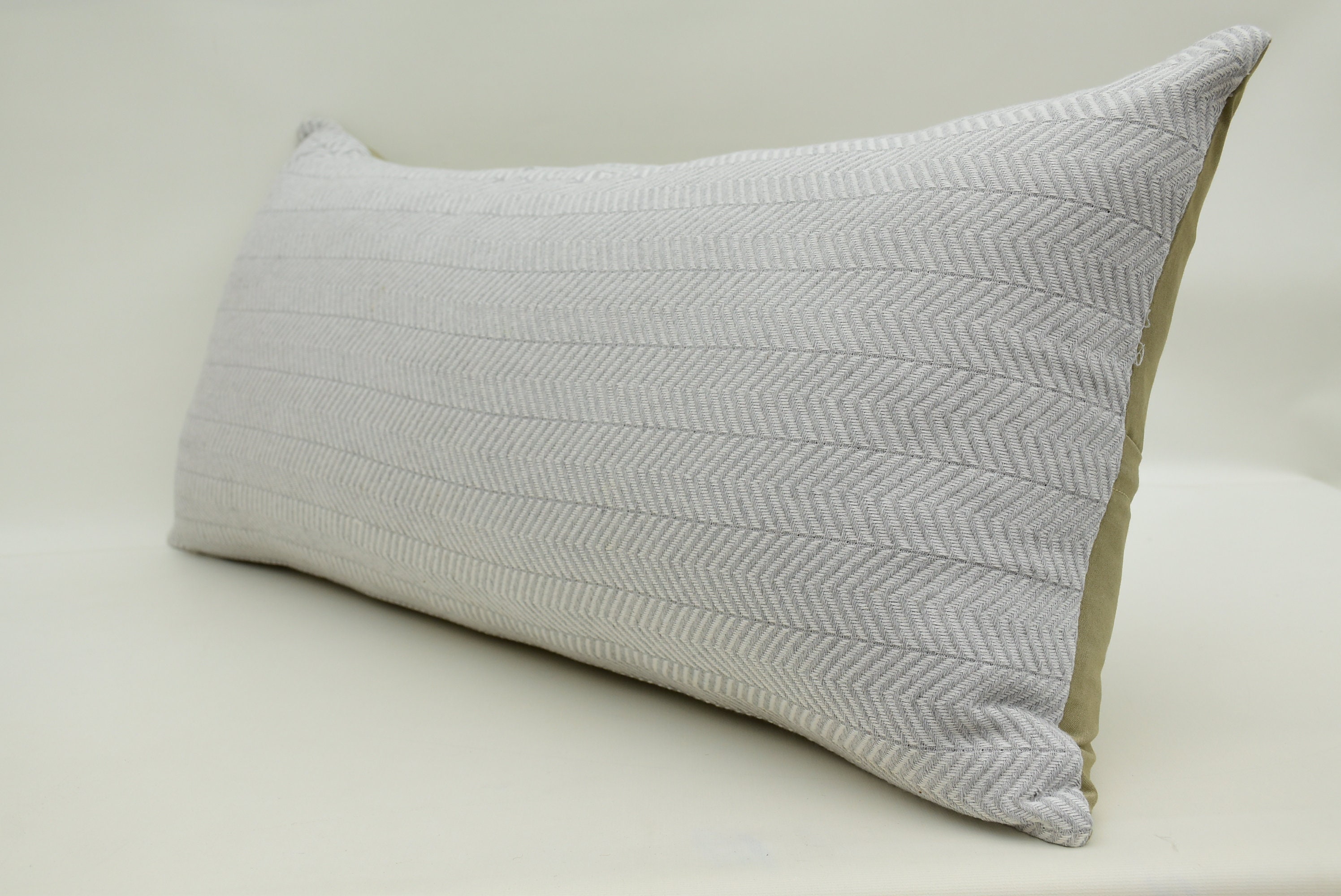 Gray Lumbar Pillow Cover Towel Pillow Cover Herringbone Etsy UK