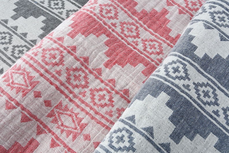 Turkish Blanket, Throw Blanket, Winter Blanket, Kilim Bedspread, 79x87 Inches Cotton Bedspread, Table Cover, Turkey Throw, image 3