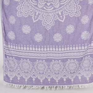 Turkish Towel Beach, Personalized Towels, Purple Towel, Floral Patterned Towel, 36x73 Inches Peshtemal Towel, Camping Towel, Guest Towel,