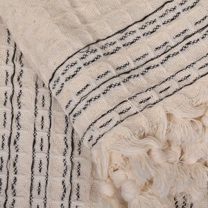 Picnic Blanket, Turkish Bedspread, Cream Blanket, Striped Throw, 71x95 Inches Wedding Gift Blanket, Pilates Blanket, Turkey Bedcover, image 7