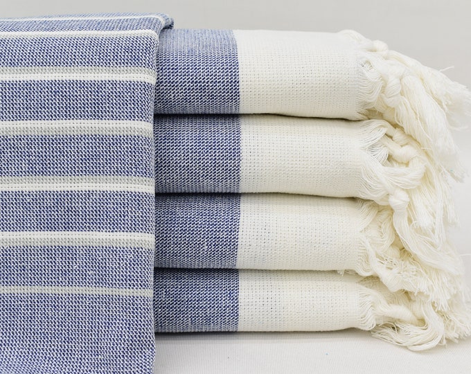 Navy Turkish Hand Towel Turkey Hand Towelstriped Hand Etsy