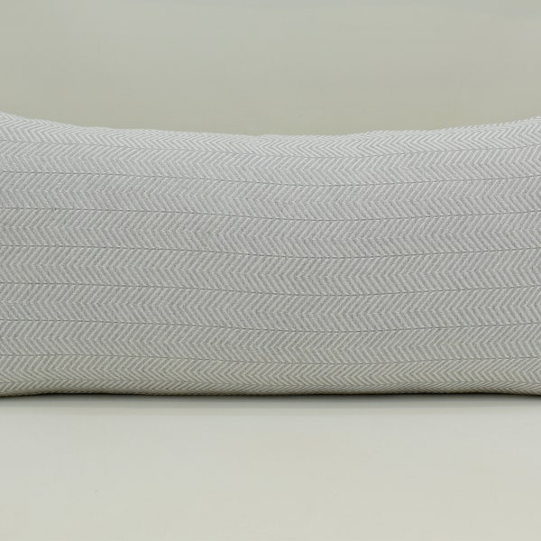 Gray Lumbar Pillow Cover, Towel Pillow Cover, Herringbone Pillow, Bed Pillow Cover, Turkish Towel Pillow, Body Pillow Cover Mn ALLSIZE