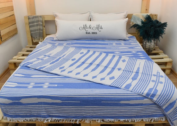 winkel Soms wildernis Blue Throw Blanket 140x180 Cm-55x70 Inchesbeach Blanket - Etsy