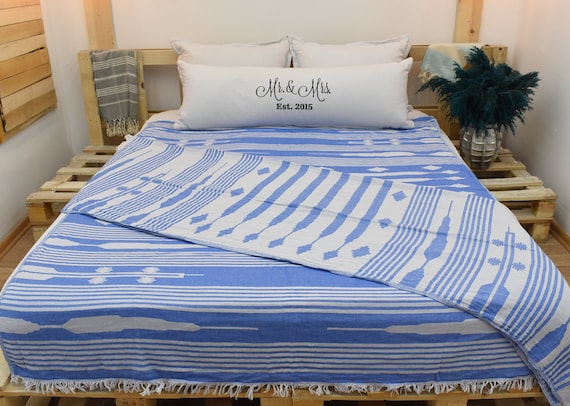 winkel Soms wildernis Blue Throw Blanket 140x180 Cm-55x70 Inchesbeach Blanket - Etsy