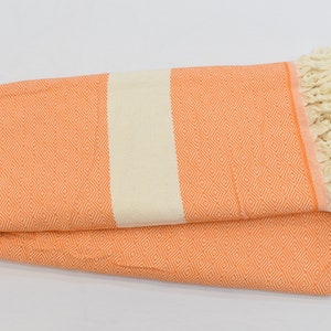 Orange Blanket, Orange Throw, Large Blanket Large Throws Kingsize Blanket 82x94 Turkish Blanket Diamond Throw Natural Bll-Elms-Pk