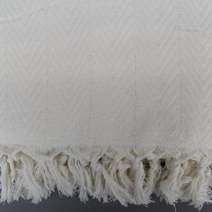 Turkish Blanket ,79x87 inch,Zigzag Towel, Off White Design Turkish Bed Blanket, Blanket, Wedding Blanket, Picnic Blanket,Bedcover Iso-Dml-Pk image 2