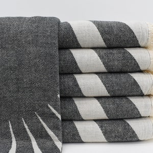 Black Turkish Towel, Bridesmaid Towel, 36x66 or 90x170 cm, Tablecloth, Chic Picnic Blanket, Pool Towel, Aztec Towel, Small Blanket Bll-Sn