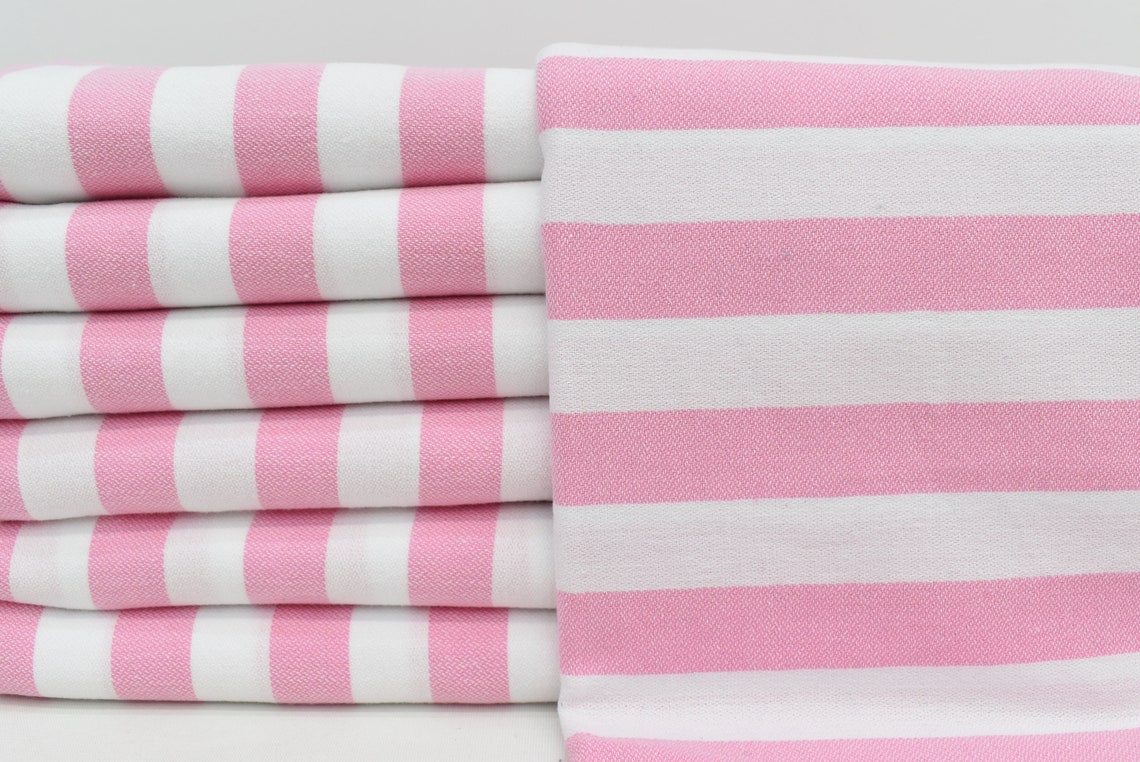 Pink Striped Towel TowelTurkish Towel Bath Towel Etsy