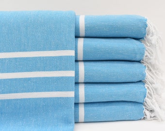 Towel,Turquoise Striped Towel, 40x63, Pool Towel, Turkish Towel,Gift Towel, Bath Towel, Decorative Towel, Fouta, Handmade Towel Bll-BUcczgl