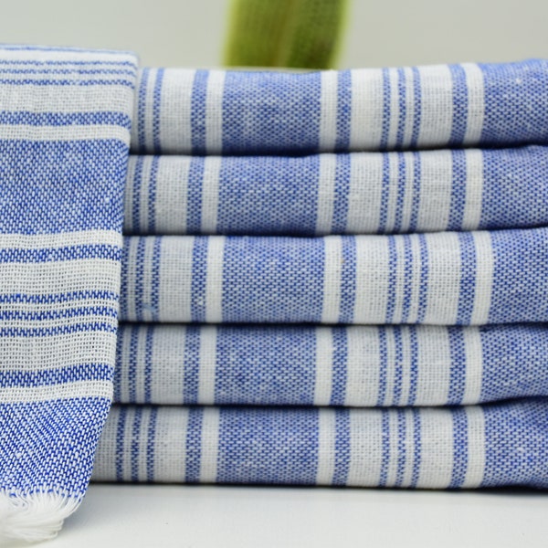 Wholesale Towel, Kitchen Towel, Turkish Towel 32"x63" Light Towel Sax Blue Towel White Striped Towel Gift for Him Dish Towel Yrm-Sryl