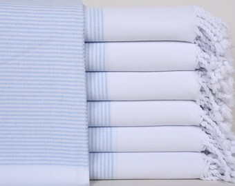 Personalized Gift for him, Monogrammed Beach Towel, Baby Blue Towel, Striped Towel, 36x71 Inches Bachelor Party Favors, Wedding Towel,
