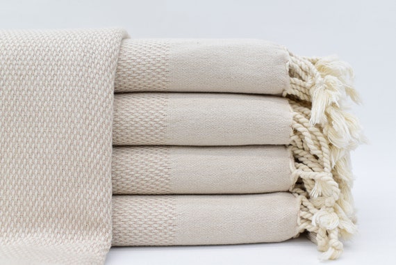 Luxurious Beige Turkish Towel 40x66 - Organic Cotton Bath Towel for Beach, Spa, Sauna, Home Decor - Lightweight Decorative Gift Towel
