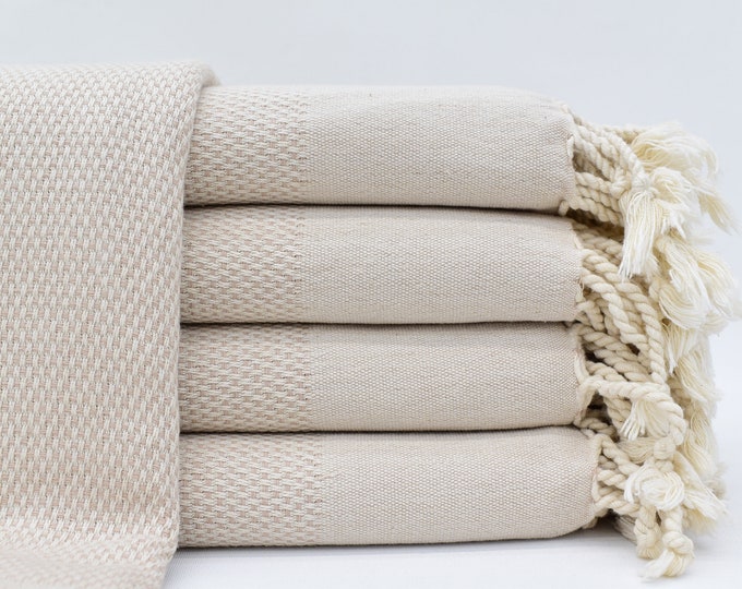 Luxurious Turkish Towel - Organic Cotton Towel for Beach, Spa, Sauna, Home Decor - Lightweight Decorative Gift