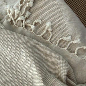 Luxurious Beige Turkish Towel 40x66 - Organic Cotton Bath Towel for Beach, Spa, Sauna, Home Decor - Lightweight Decorative Gift Towel image 14