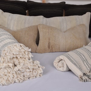 Picnic Blanket, Turkish Bedspread, Cream Blanket, Striped Throw, 71x95 Inches Wedding Gift Blanket, Pilates Blanket, Turkey Bedcover, image 6