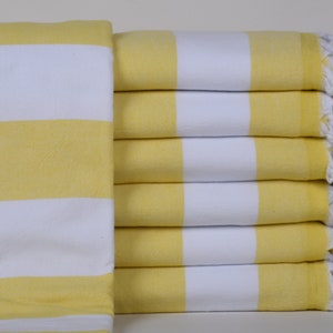Toalha personalizada, toalha de praia turca, peshtemal amarelo, toalha listrada, toalha felpuda, toalha turca de 36 x 63 polegadas para presente,