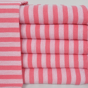 Bridesmaid Gift Towel, Beach Towel, Turkish Bath Towel, Organic Cotton Towel, Pool Towel, Pink Striped Towel, 36x70 Bath Towel, Bll-RAksy
