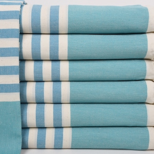 Bridesmaid Gifts, Turkish Beach Towel, Turquoise-Green Towel, Striped Towel, 40x71 Inches Embroidered Towel, Bulk Order Towel,