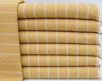 Asciugamano turco, asciugamano da bagno, asciugamano in cotone biologico, asciugamano da damigella d'onore, scialle, asciugamano da bagno senape, asciugamano regalo a righe, asciugamano 40"x70", Bct-Mmrs