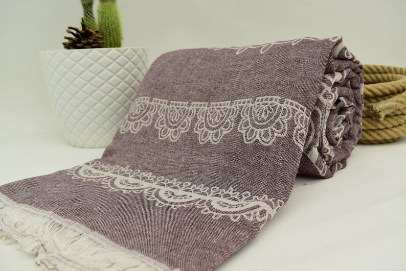 Burgundy Blanket Turkish Towel Patterned Throw Extra Large Etsy