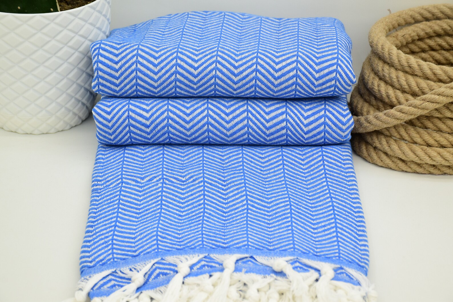 Large Blanket Blue Blanket Herringbone Blanket ULTRASOFT Etsy