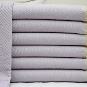 Bedspread, Throw Blanket, Turkish Blanket, Organic Cotton Blanket, Lilac Sofa Cover, Diamond Design Blanket, 67&quot;x86&quot; Blanket, Shsr-Arrw-Pk