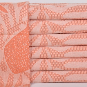 Toalla de manos turca con diseño de pez naranja: Toalla de baño de algodón orgánico (45 x 96 cm)