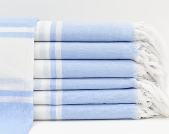 Turkish Towel, Bridesmaid Gift Towel, 40x70,Baby Blue Pool Towel, Striped Towel, Towel, Decorative Towel, Fouta, Handmade Towel Bll-Sft