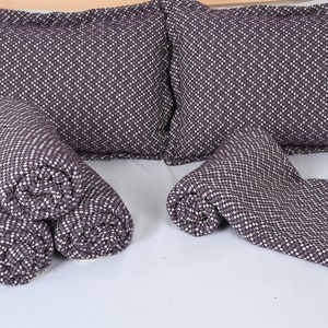 Turkish Bedspread, Sofa Blanket, Designer Blanket with Pillow Covers, 67x75 Inches Couch Cover, Gift Bedcover, Organic Blanket, Purple Throw