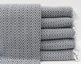 Turkish Towel, Beach Towel, 38x70, Chevron Towel, Bath Towel, Gray Towel, Peshtemal Towel, Decorative Towel, Sport Towel, Spa Towel Bll-Arrw