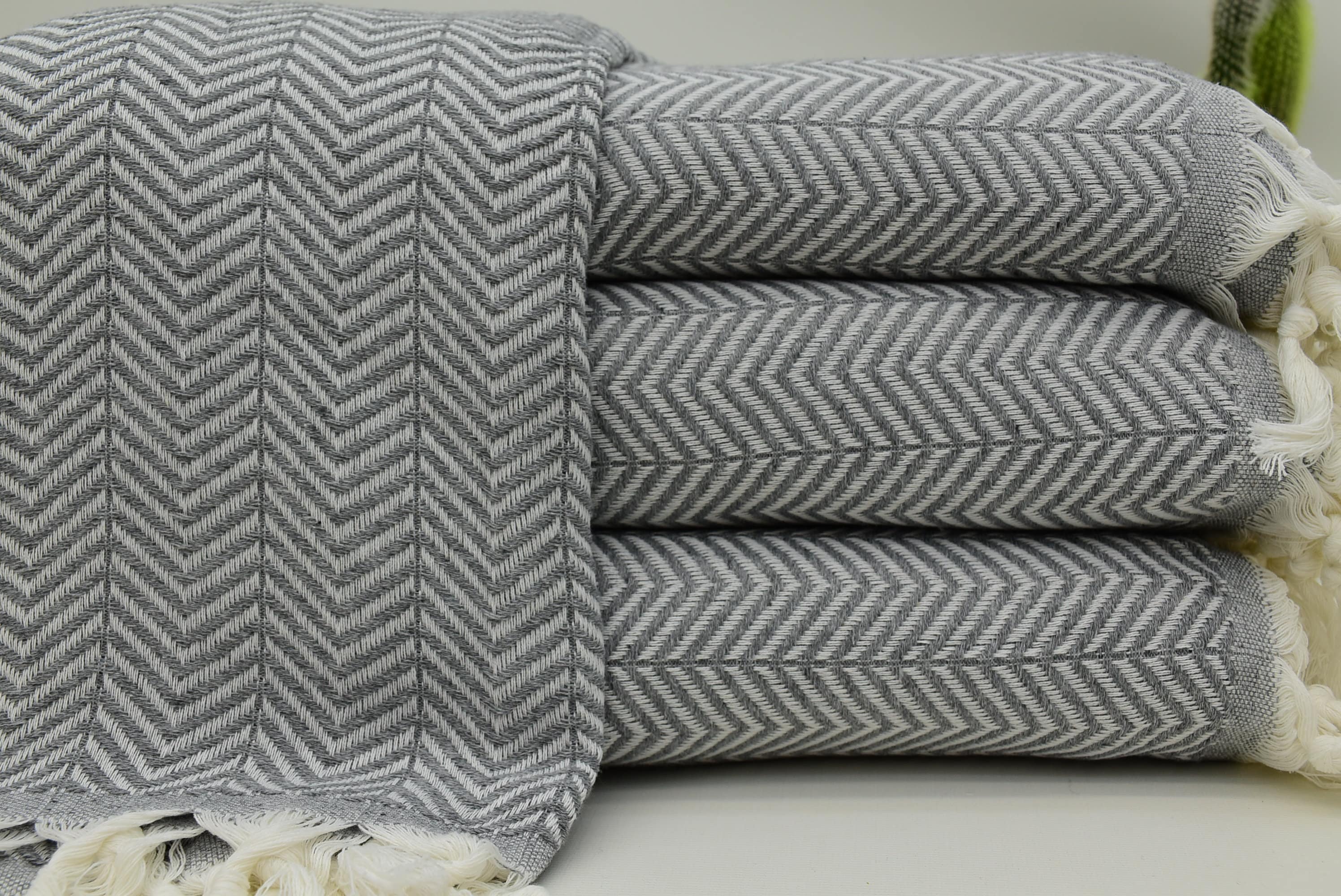 Dark Gray Turkish Blanket Zigzag Patterned Turkish Blanket Etsy