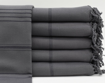 Turkish Towel,Dark Gray Bath Towel, 40x70, Towel, Pareo Towel, Striped Towel, Wedding Towel, Bathrobe Towel, Home Decor Towel Bll-BylSltn