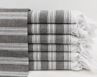 Dark Brown Towel, Handwoven Turkish Bath Towel, Pool Towel, Organic Cotton Towel, Turkey Towel, 40x70, Striped Towel, Beach Towel Bll-Sryl