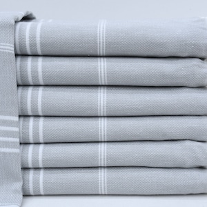 Light Gray Towel, Bath Towel, Turkish Towel, Decorative Bath Towel, Peshtemal Towel, Towel, Organic Cotton Towel, 40x70, Gift Towel Bll-Sltn