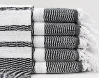 Black Towel, Turkish Towel, Beach Towel, 40x70 Bath Towel, Fitness Towel, Handmade Towel, Party Towel, Pareo Towel,Gift Towel Bll-RnklBlksrt