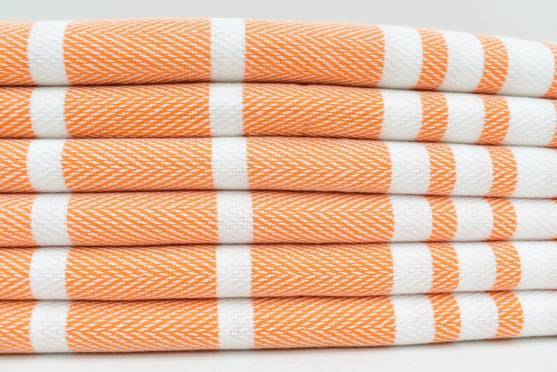 Turkey Hand Towel Turkish Towel Hand Towel Orange Stripe Etsy