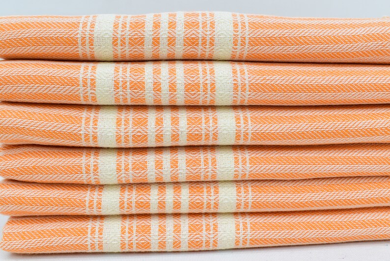 Turkish Hand Towel Orange Hand Towel Tea Towel Kitchen Etsy