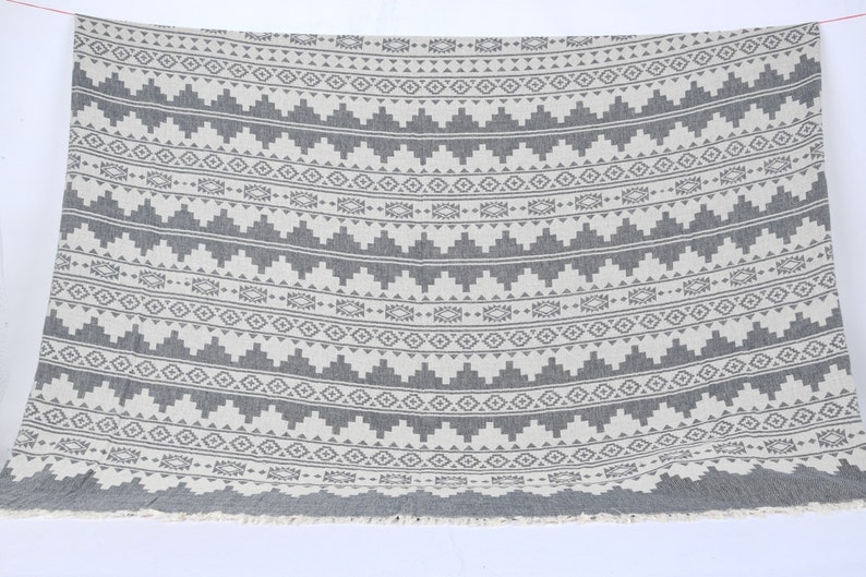 Turkish Blanket, Throw Blanket, Winter Blanket, Kilim Bedspread, 79x87 Inches Cotton Bedspread, Table Cover, Turkey Throw, image 8