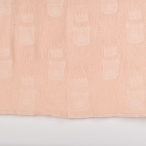 Turkish Baby Blanket, Coral Throw, Organic Cotton Baby Throw, Bear Patterned Blanket, 48x50 Inches Wedding Gift Blanket, Couch Throw