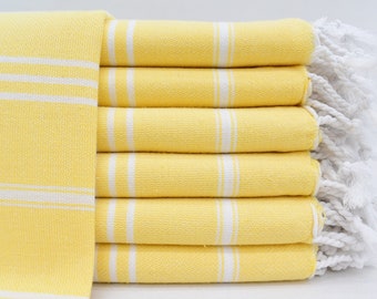 Hand Towel, Turkish Hand Towel, Tea Towel, Yellow Towel,Kitchen Towel, 24"x36" -60x90 cm,Striped Towel,Dish Towel,Small Towel Bll-Sltn-Pshkr