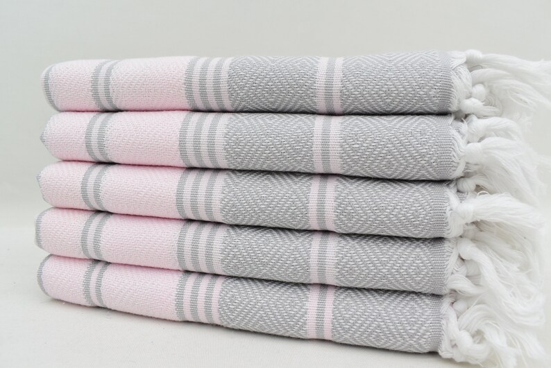 Pink Turkish Hand Towel 18x40 Head Towel Etsy