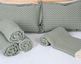 Wholesale Blankets Set, Herringbone Blanket, Couch Blanket with Pillow Covers, 67x75 Inches Sofa Cover, Picnic Blanket, Beach Bedspread