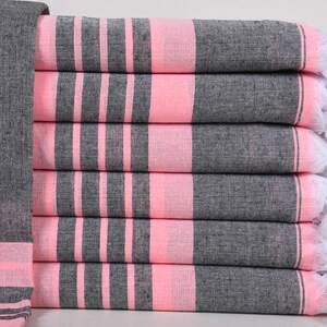 Toalha de banho turca, toalha de praia bordada, toalha rosa preta-brilhante, toalha listrada, lembrancinha de despedida de solteiro de 40 x 71 polegadas, toalha de solteiro,