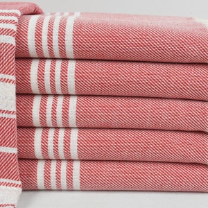 Serviette cadeau de mariage, serviette de plage, serviette de bain turque, serviette en coton biologique, Peshtemal rouge, serviette design rayée, serviette 36"x70 », Gzd-Blksrt