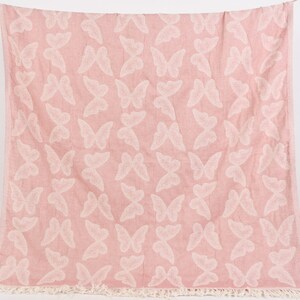 Powder Pink Unique Towels, Personalized Towels 40&quot;x70&quot;, Turkish Beach Towels,  Decorative Bath Towels, Wedding Gift Towels Fvrt-Bttrfly