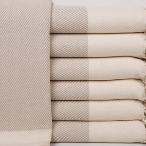 Personalized Towel, Wedding Favors for Guests, Beige Towel, Striped Towel, 40x71 Inches Bridal Shower Gift, Sauna Towel,