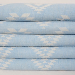Asciugamano turco, asciugamano piccolo, asciugamano azteco, asciugamano azzurro, strofinaccio da cucina, strofinaccio da cucina, asciugamano in cotone 24x40, Bll-Klm-Pshkr immagine 3