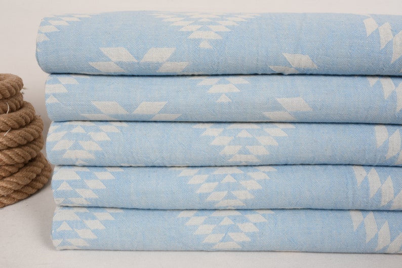 Asciugamano turco, asciugamano piccolo, asciugamano azteco, asciugamano azzurro, strofinaccio da cucina, strofinaccio da cucina, asciugamano in cotone 24x40, Bll-Klm-Pshkr immagine 3