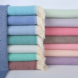 Kitchen Towel, Face Towel, Turkish Towel, Diamond Dishcloth, 20x28 Inches Cotton Washcloth, Bridesmaid Gift , Owen Napkin,